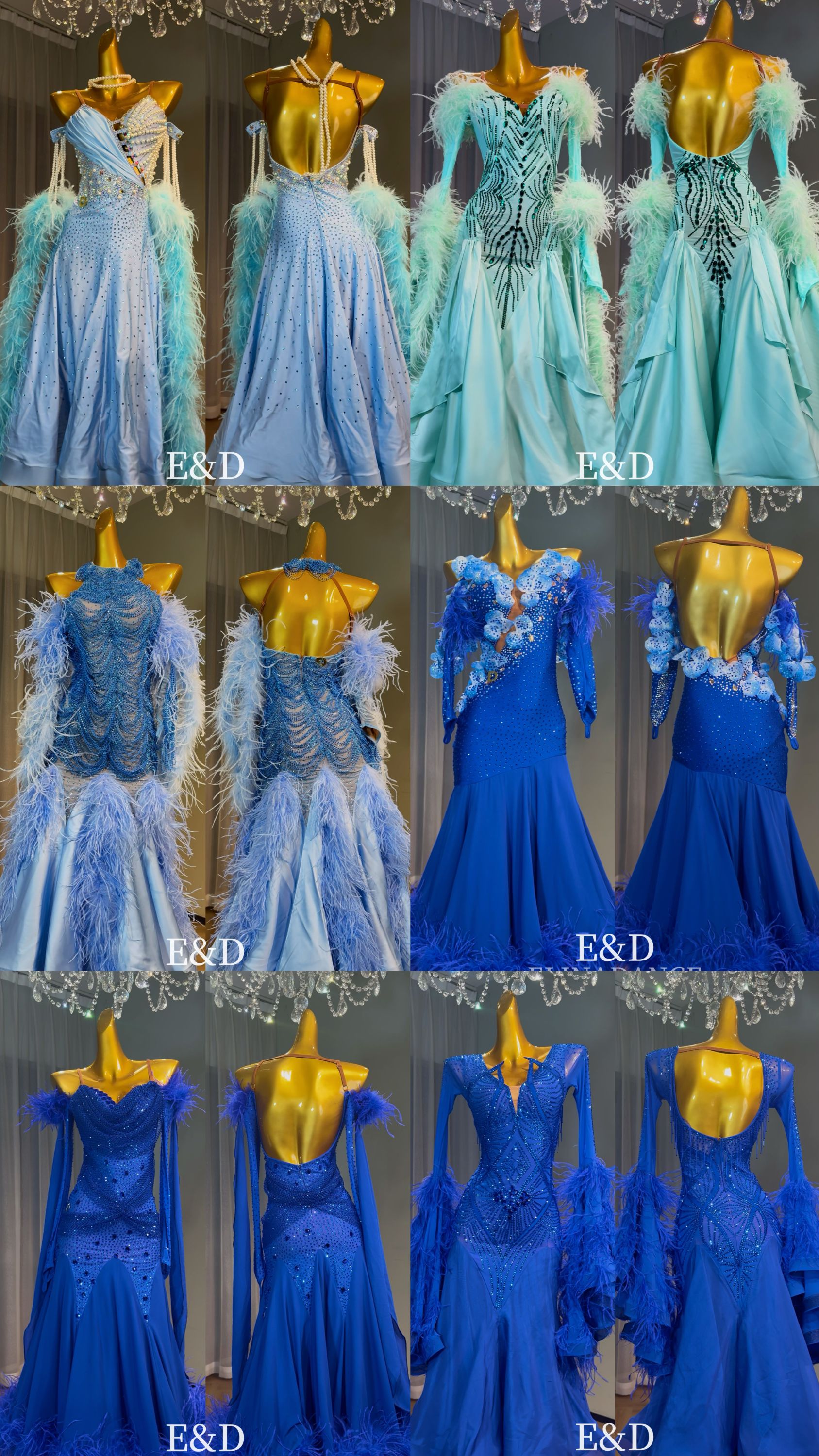 ELINADANCEE&D摩登舞服新款合集高档长袖大气摩登舞演出服可定制