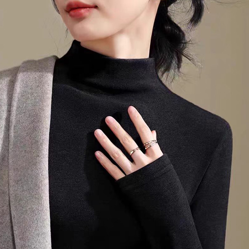 XC 双面绒立领柔软打底衣女冬