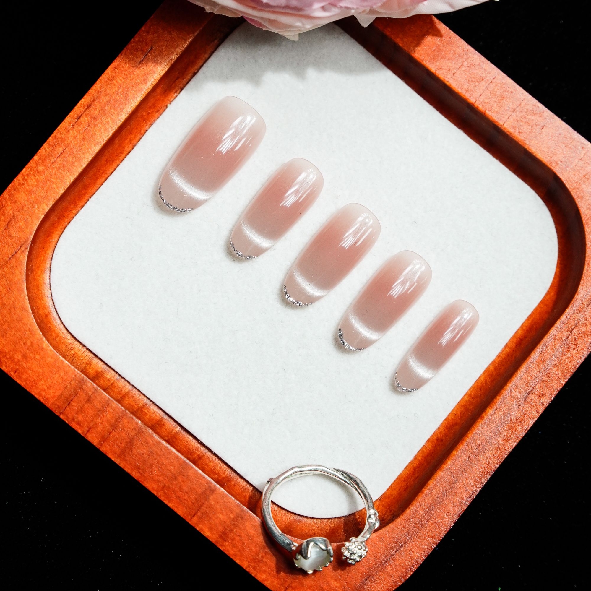 【清透素颜】裸色猫眼短款穿戴甲日常温柔气质小仙女优雅典雅美甲片