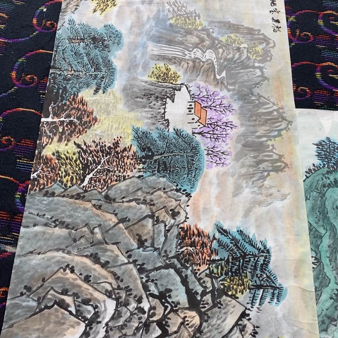 国画国画山水180*70毛英波 琪