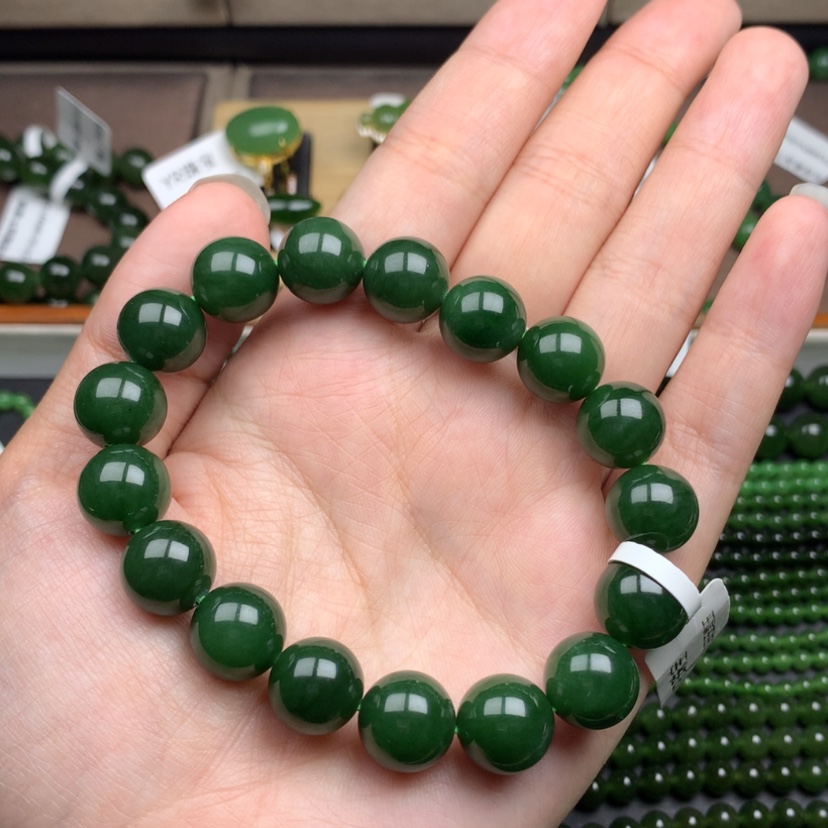 【闪购商品】和田玉（碧玉）未镶嵌手链花****12m