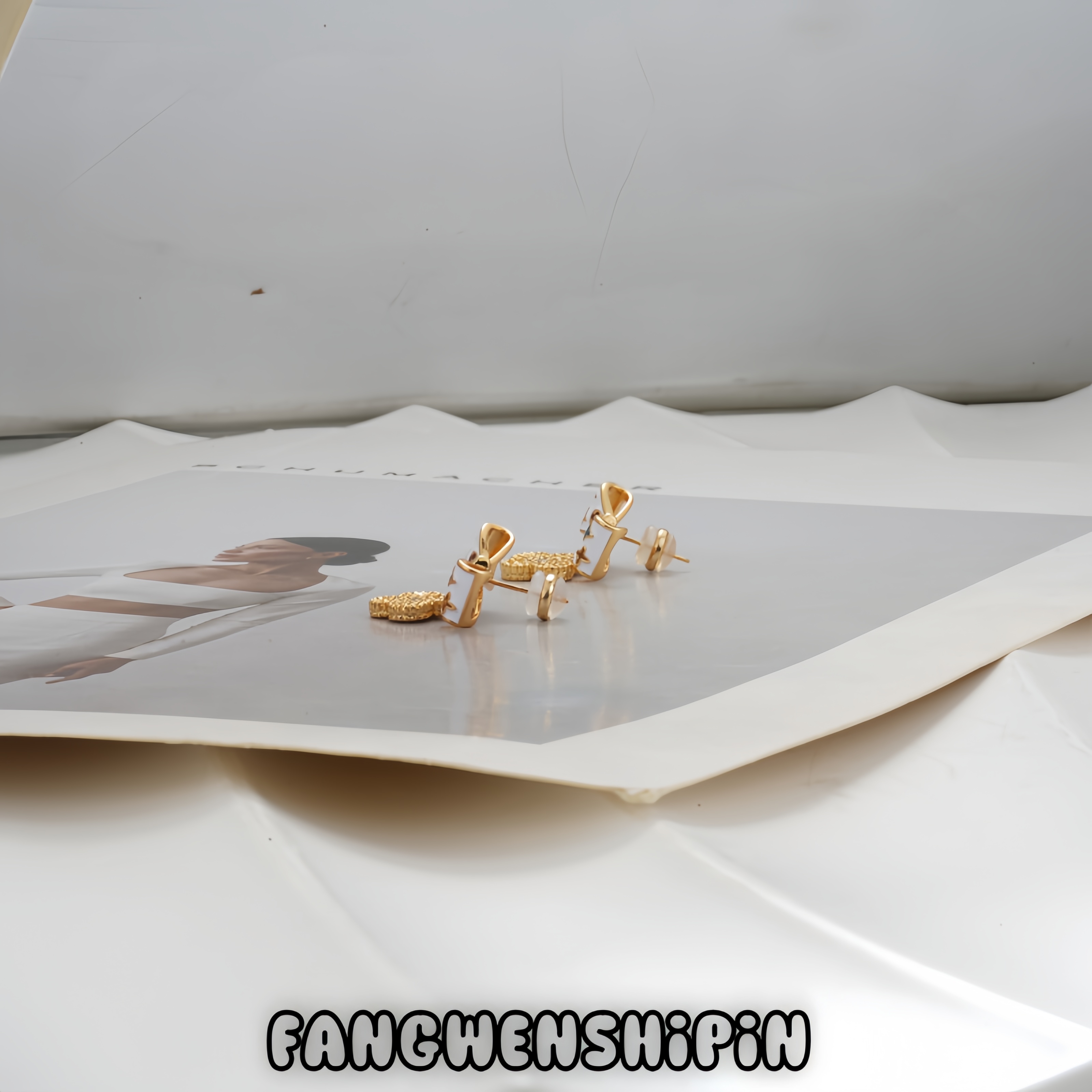 铜合金锆石耳饰 【镀K金】【925银针】耳环3405
