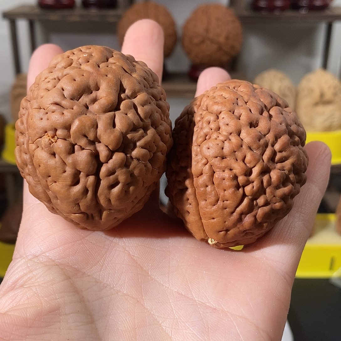 吊坠文玩核桃三瓣脑纹金刚微瑕4454