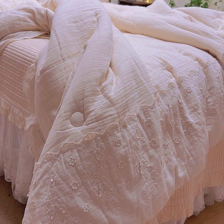 棉绣花被子麻棉200×230