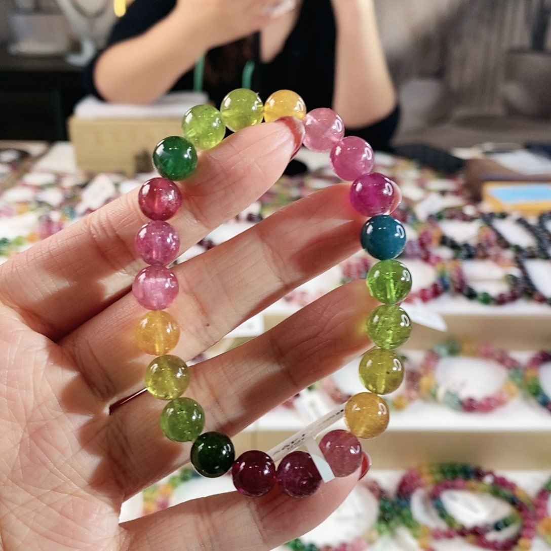 碧玺手链未镶嵌G2365单圈颜色微差