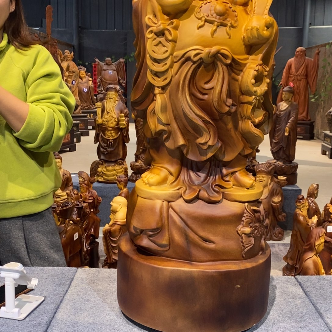 平***饰香樟木88高精雕弥勒佛