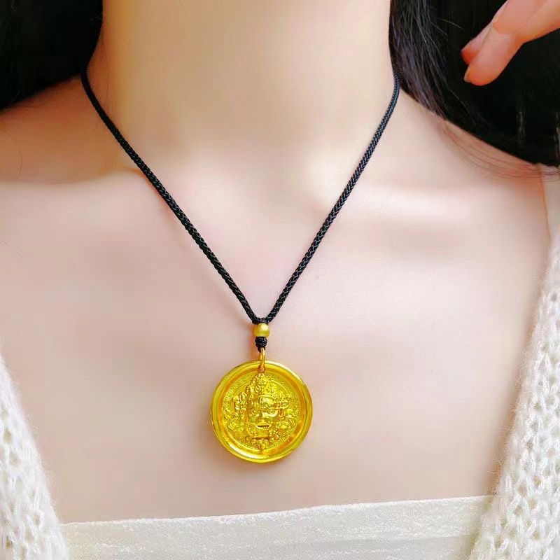 吊坠足银 足银吊坠 大号黄财神吊坠 经典百搭-热销款