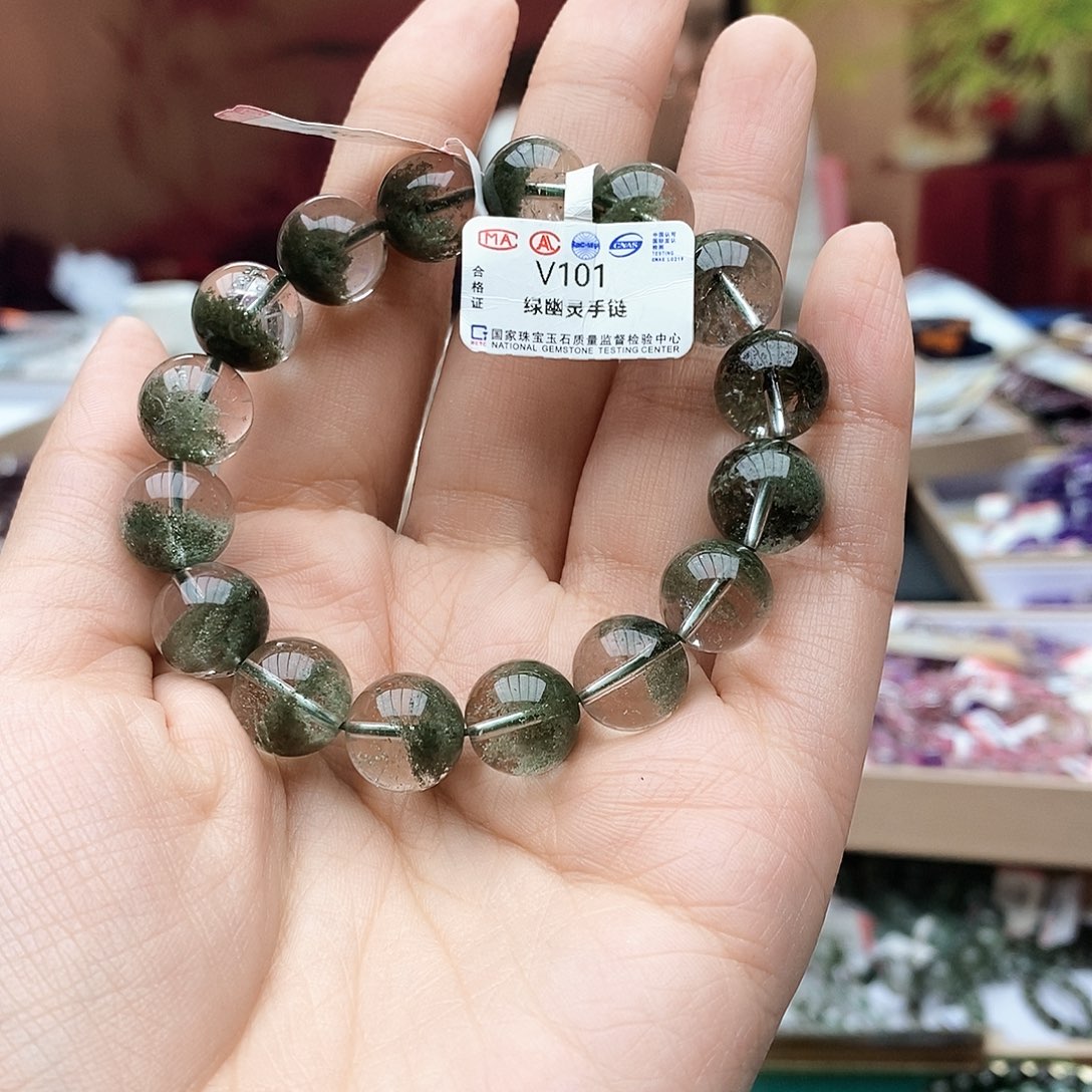 水晶手链未镶嵌V101绿幽灵