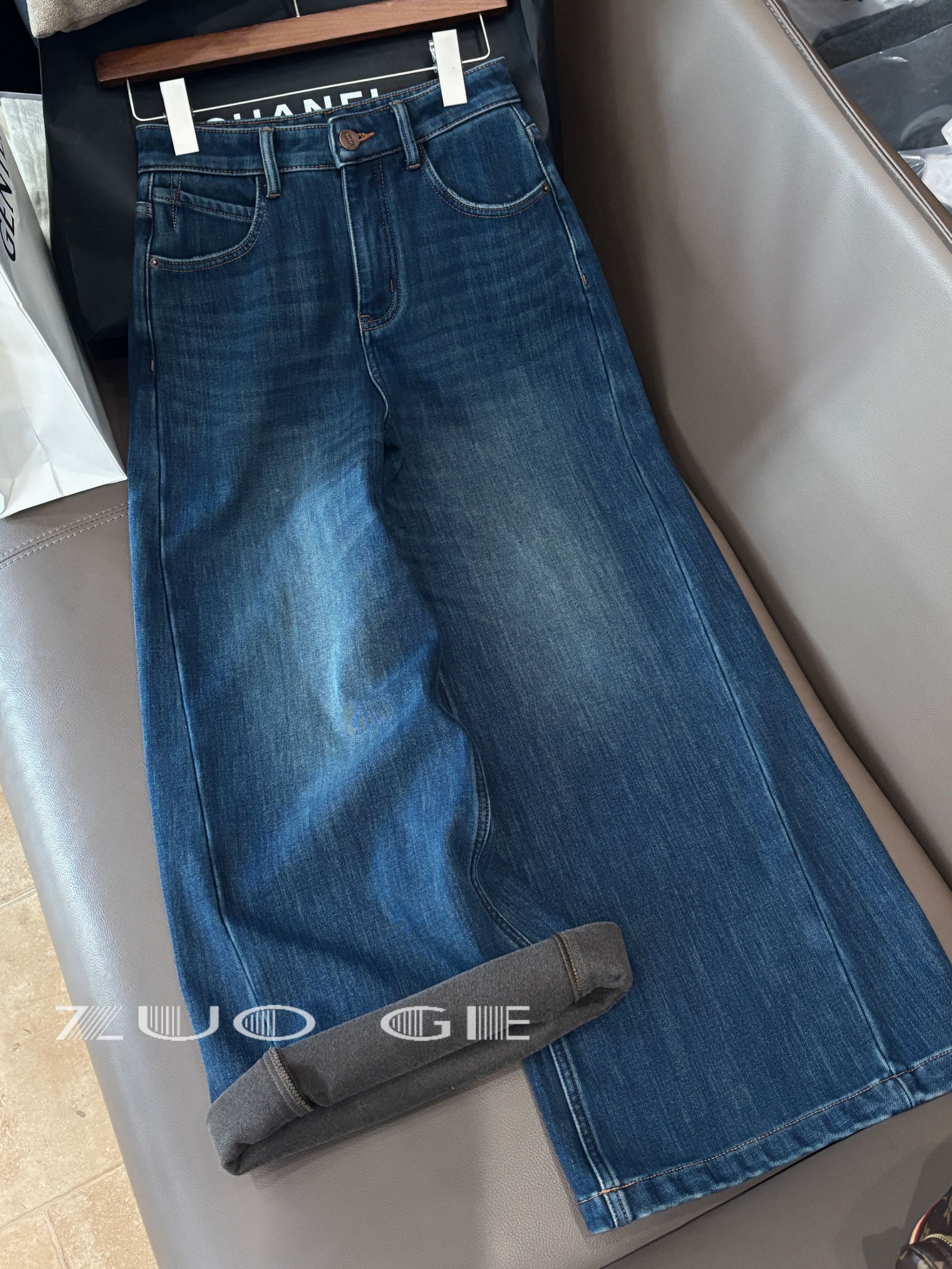 【加绒加厚】大长腿系列宽松阔腿显瘦牛仔裤K1