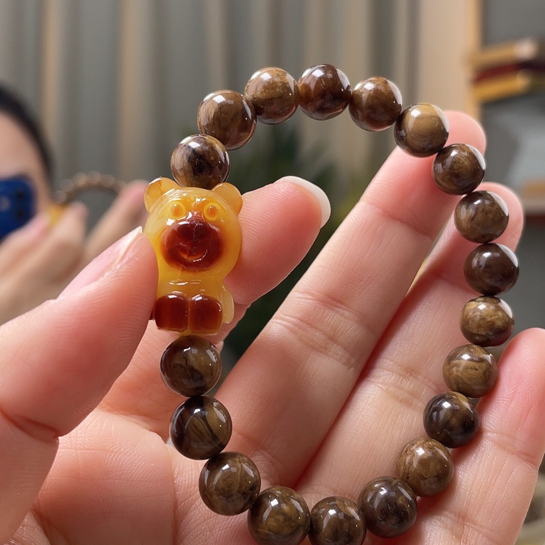 琥珀裸石未镶嵌蜜蜡手串