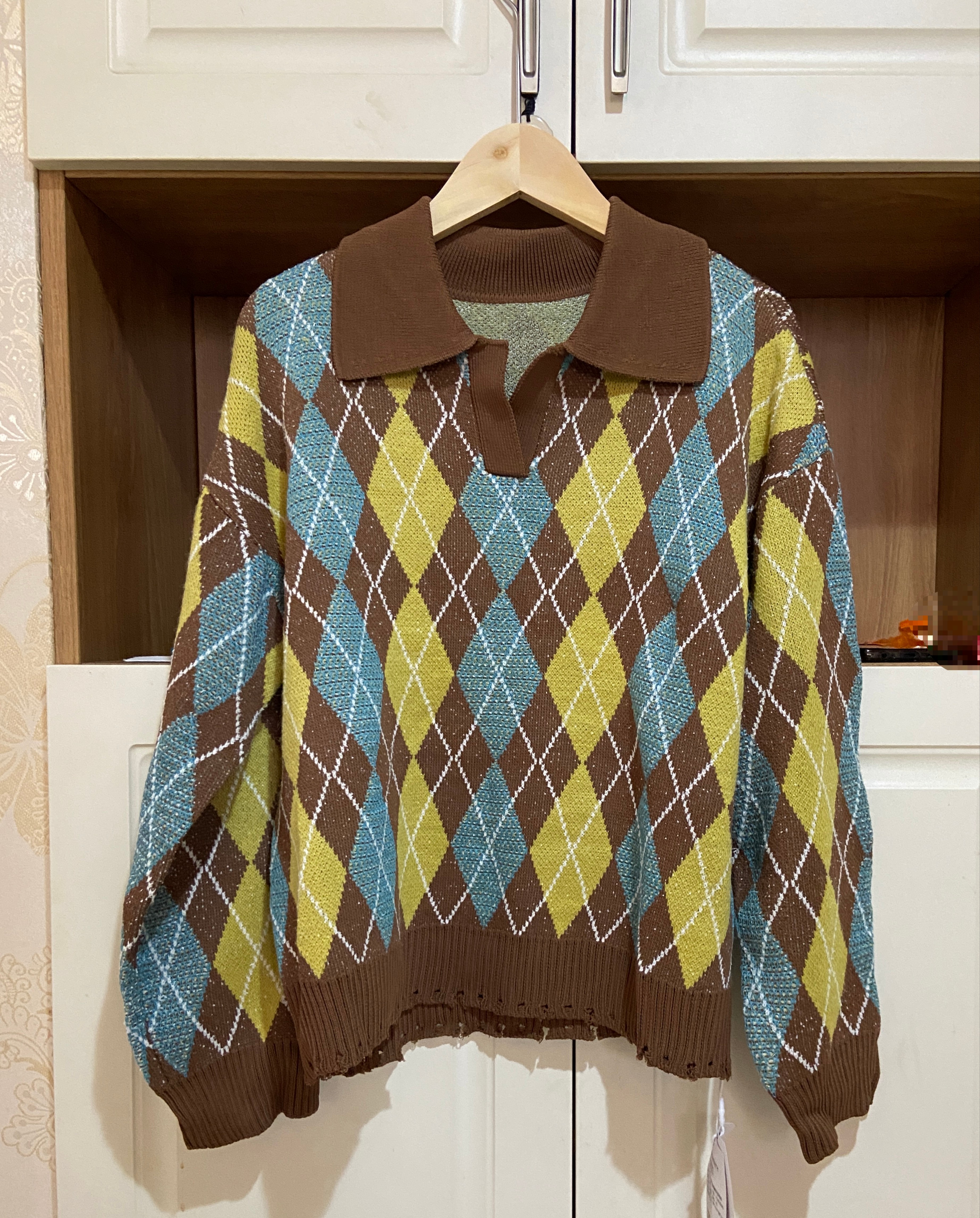 毛针织衫格纹冬装（默认微瑕，NO退NO换）