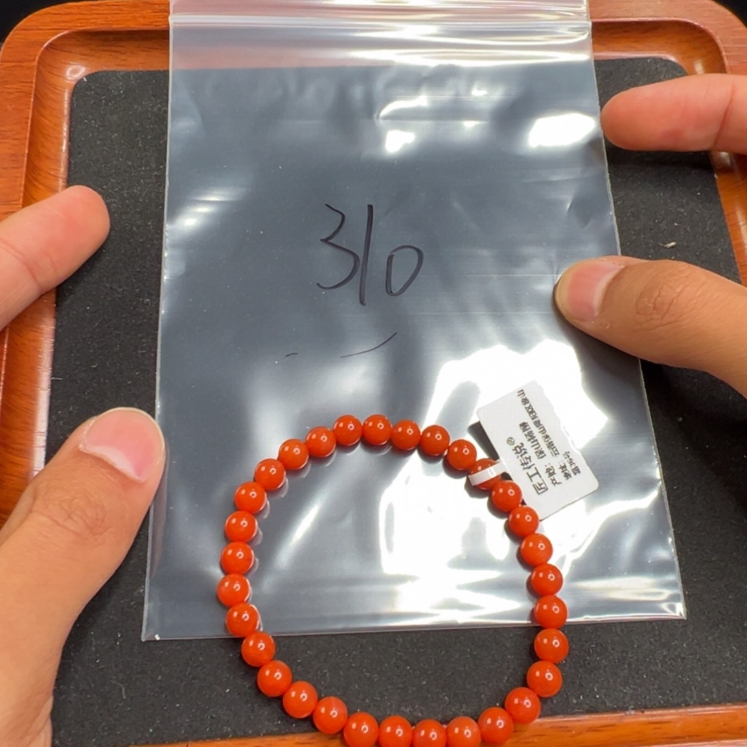 南红玛瑙310号柿子红单圈6+未镶嵌