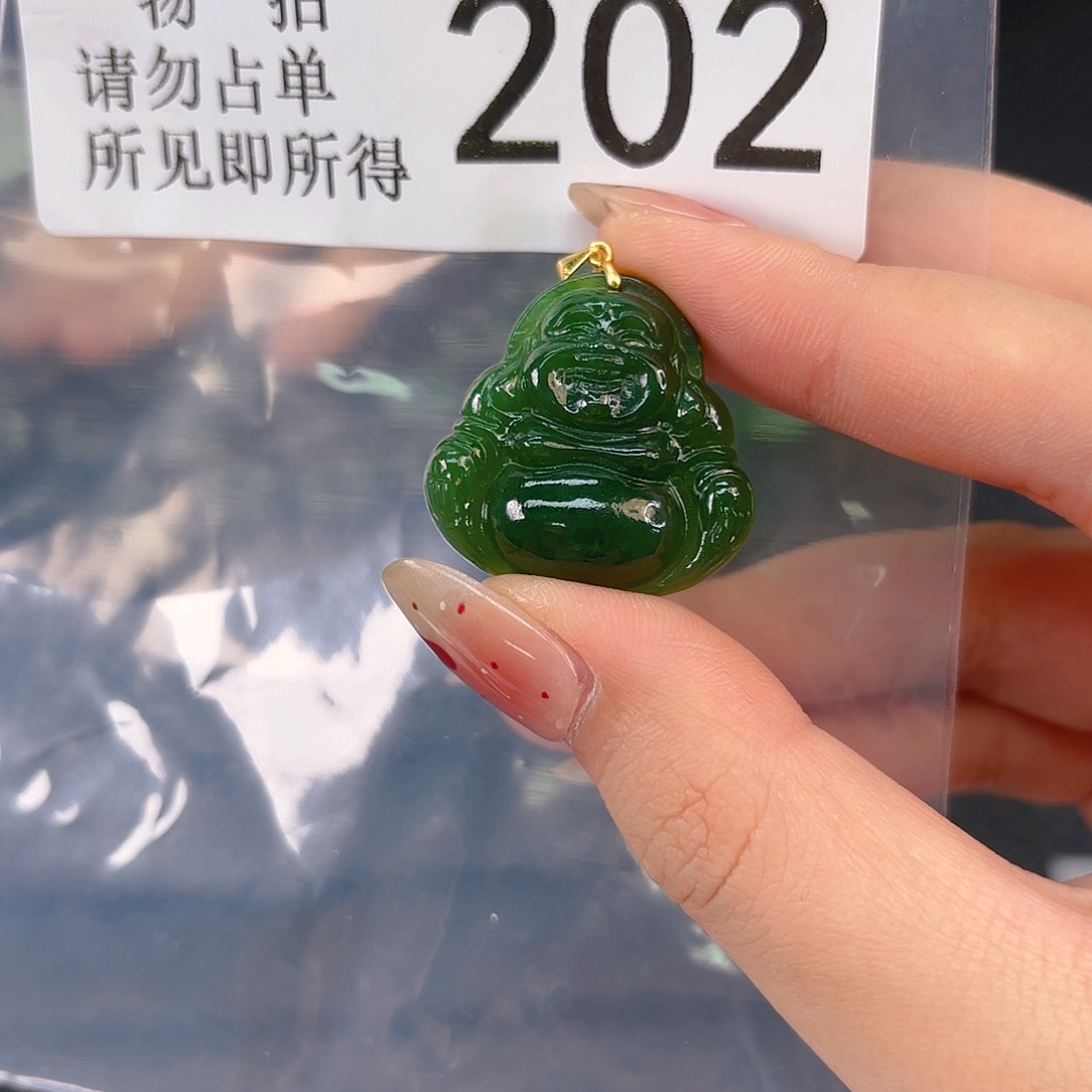 颈饰银S925镶嵌和田玉碧玉卡28佛公