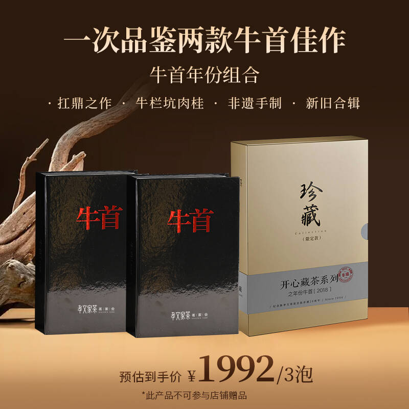 孝文家茶茗家会24年牛首2泡装送1泡年份牛首牛栏坑肉桂高级茶叶