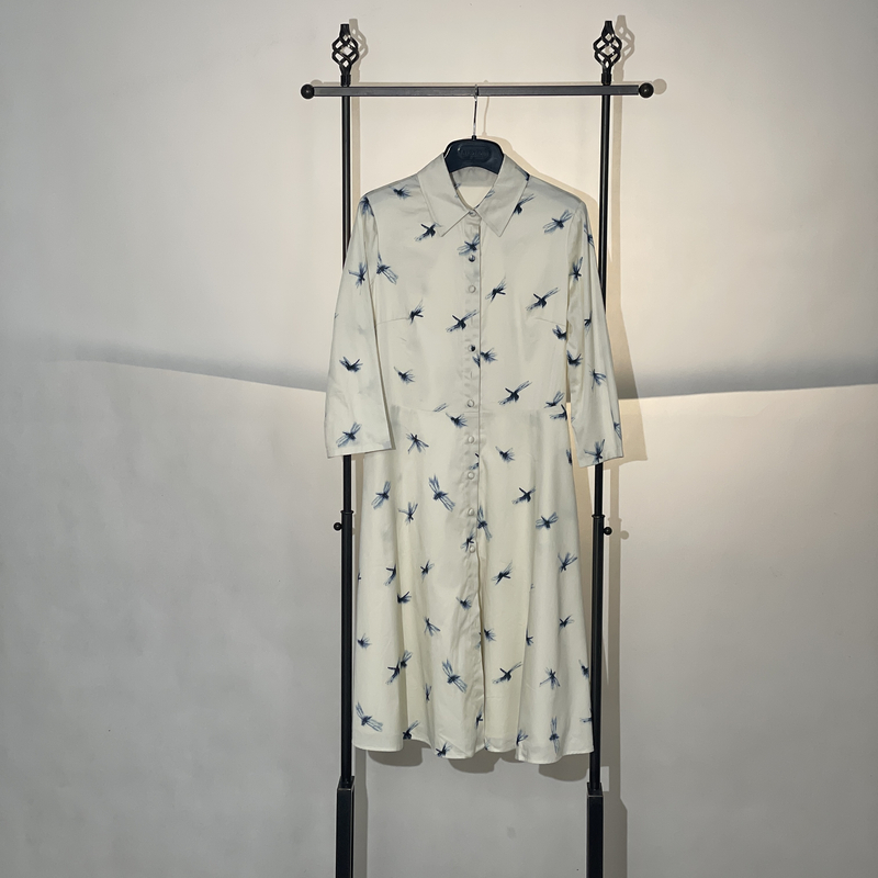 no退换哥家专柜正品 单排扣新中式套头连衣裙时尚优雅1001-500369