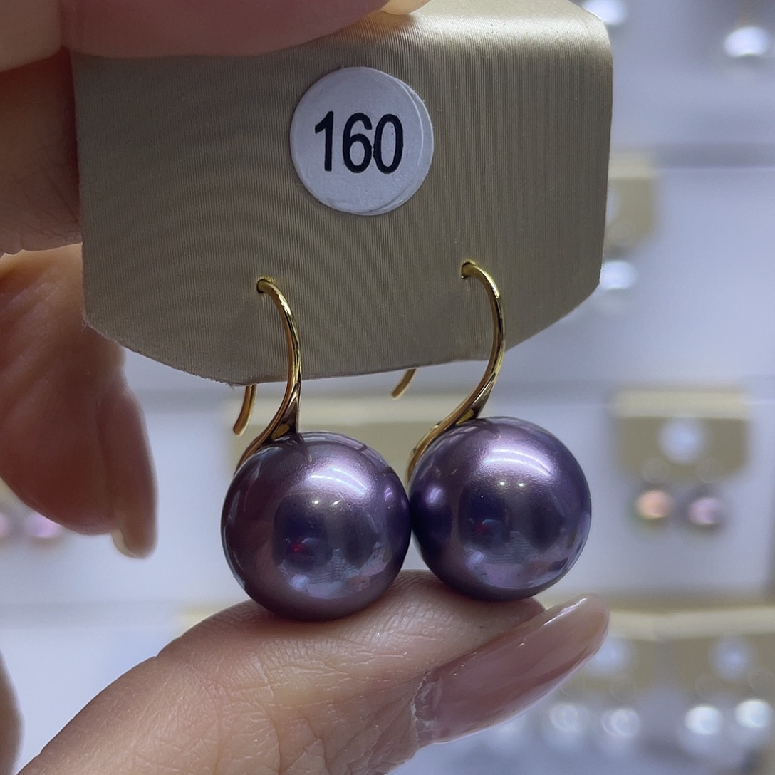 淡水珍珠银S925镶嵌耳饰