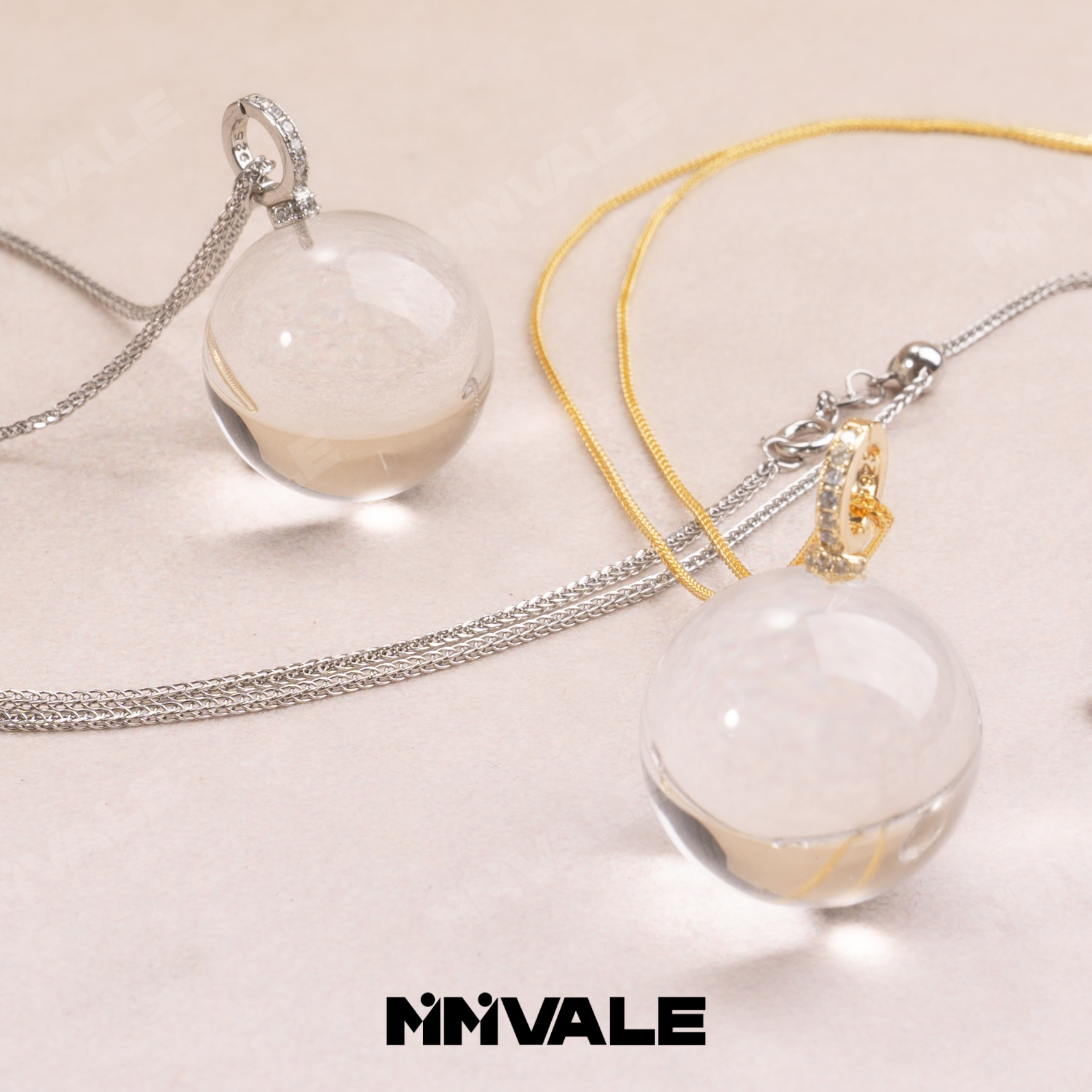 秘密山谷【叫我大珠珠】原创全净体21MM白水晶项链MMSG8419