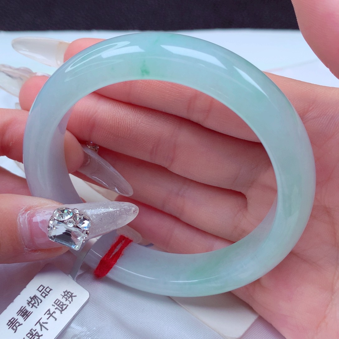 翡翠手镯未镶嵌天然缅甸翡翠A货手镯 43号