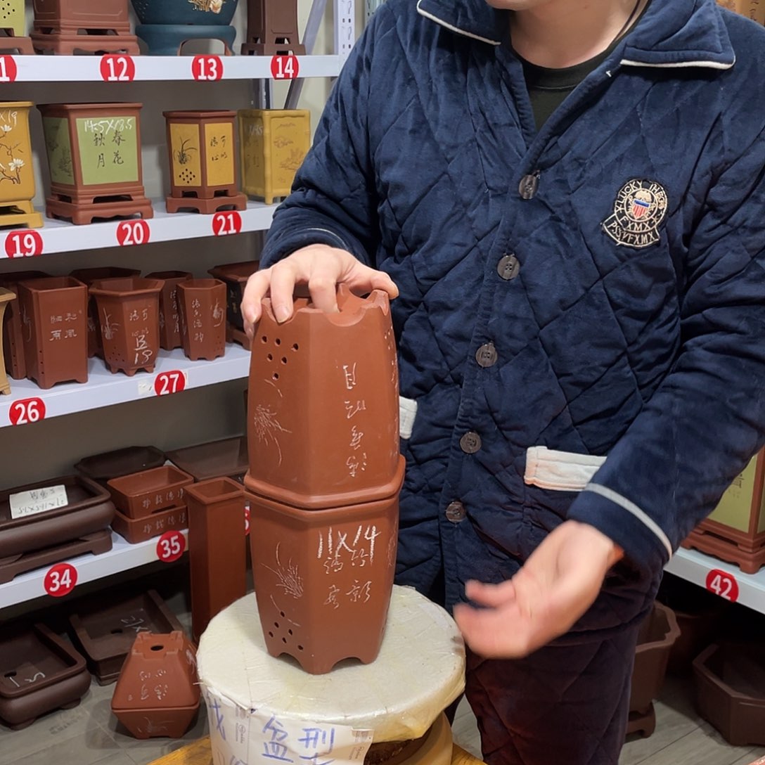 紫砂天心紫砂手工花盆