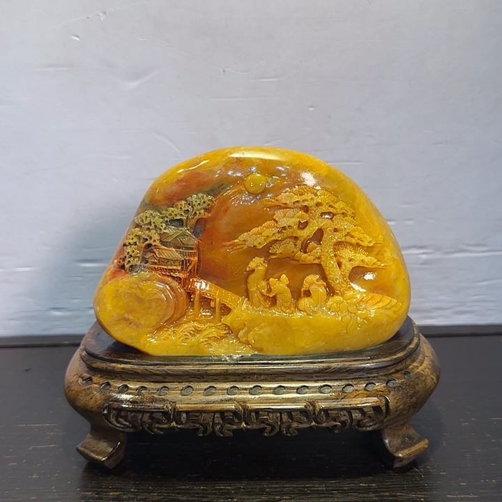 阿***华寿山石昌化田黄摆件精品