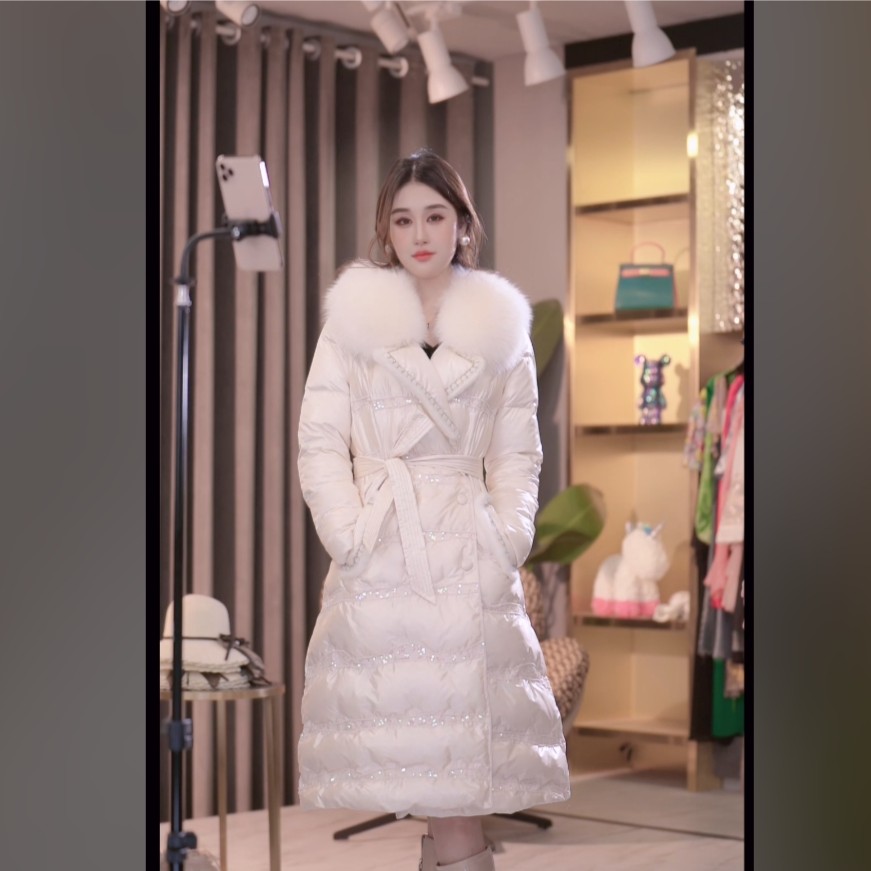 【张喜喜】气质时尚宽松收腰2023冬季外套新款羽绒服外套 2393912