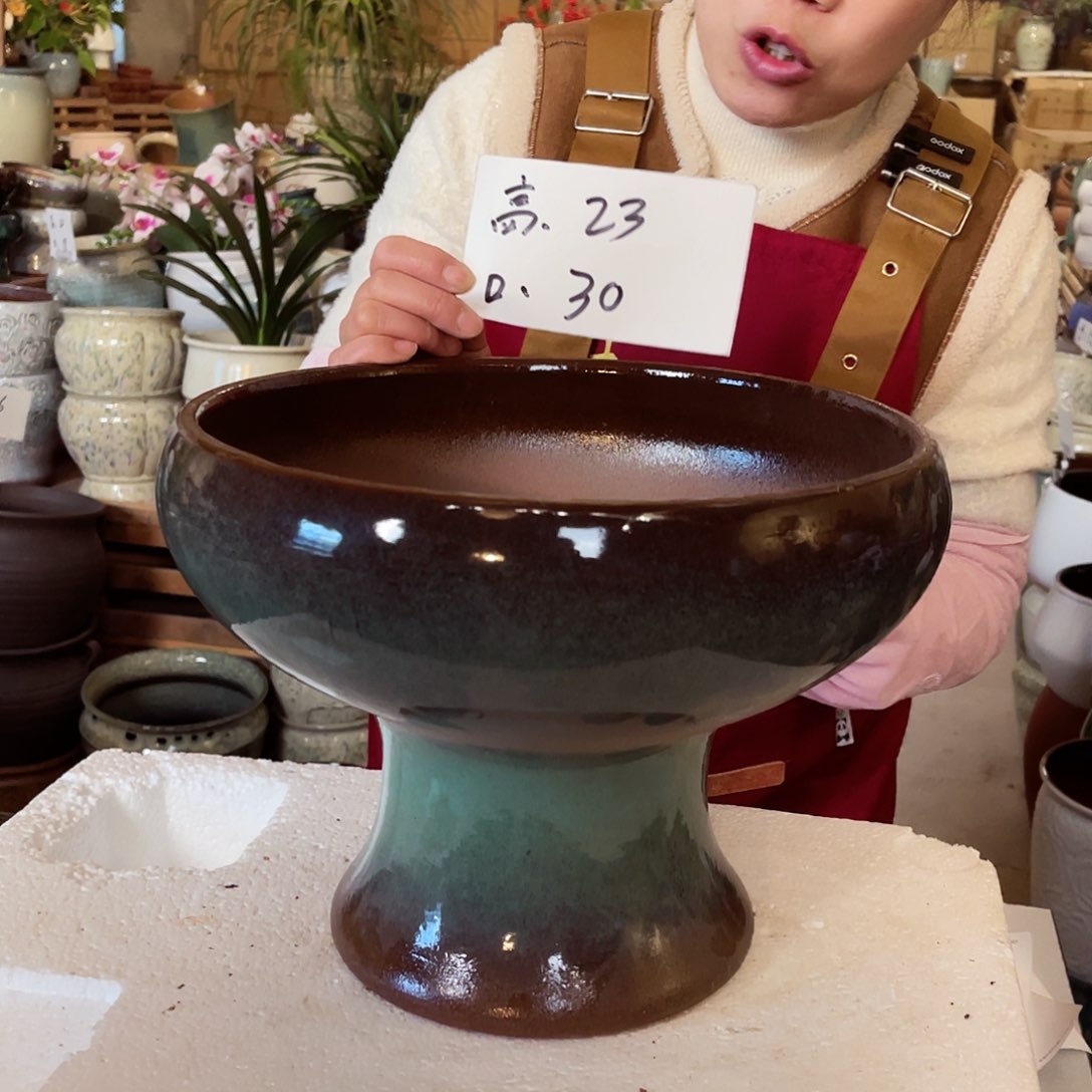 紫砂花盆高度23口径30