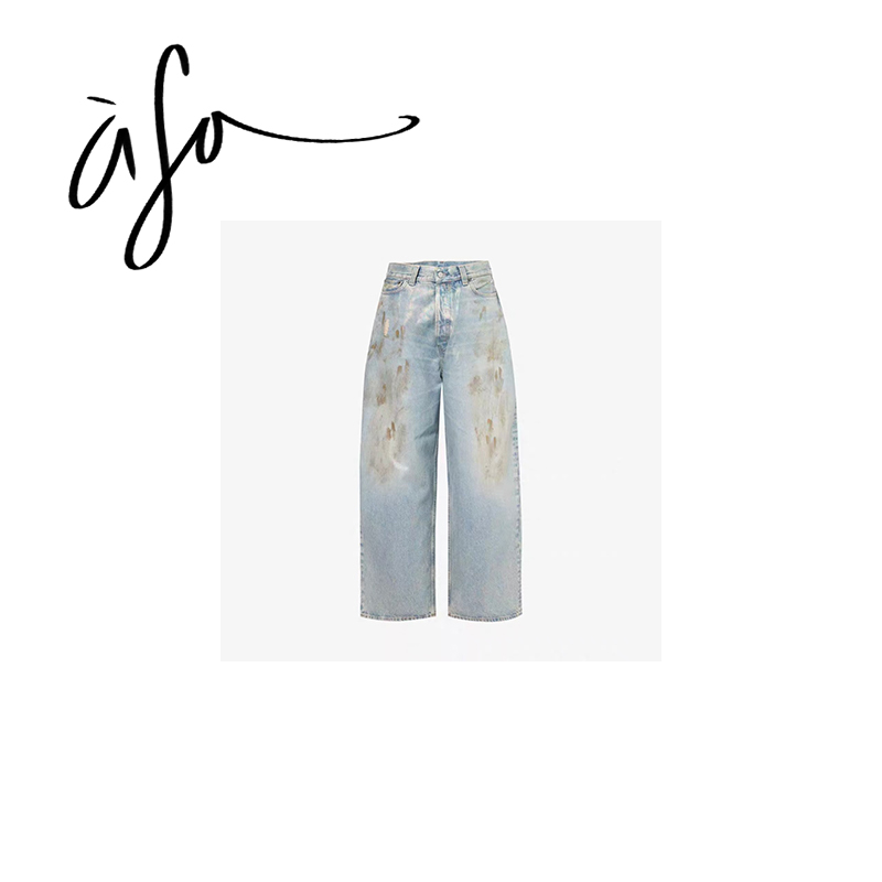 ASA-【阔腿彩虹人鱼姬涂绘牛仔裤】