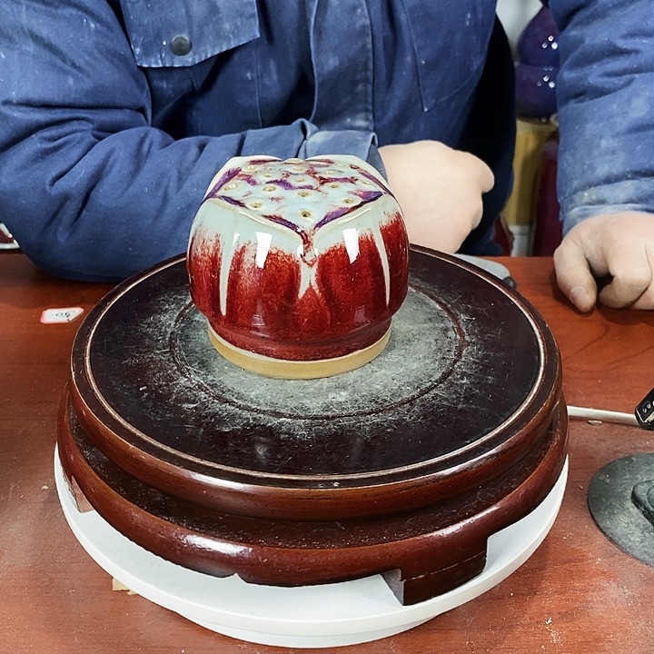 尚峰钧窑作品香叉摆件