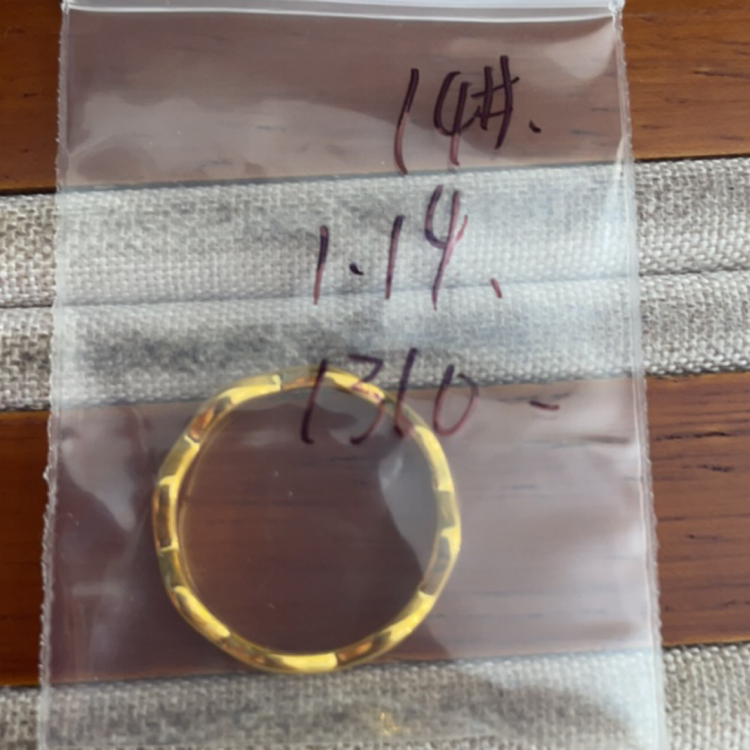 克重1.14 14号 波浪戒指 足金999