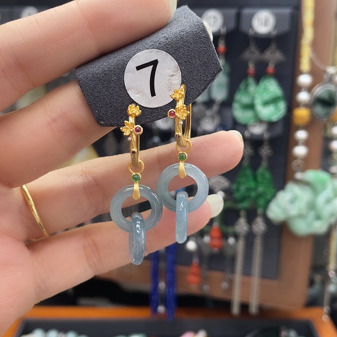 翡翠耳饰银S925镶嵌雅*阁736ghjhhhj