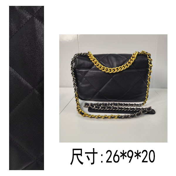 PG059 25新款19bag中号黑色菱格单肩斜挎包