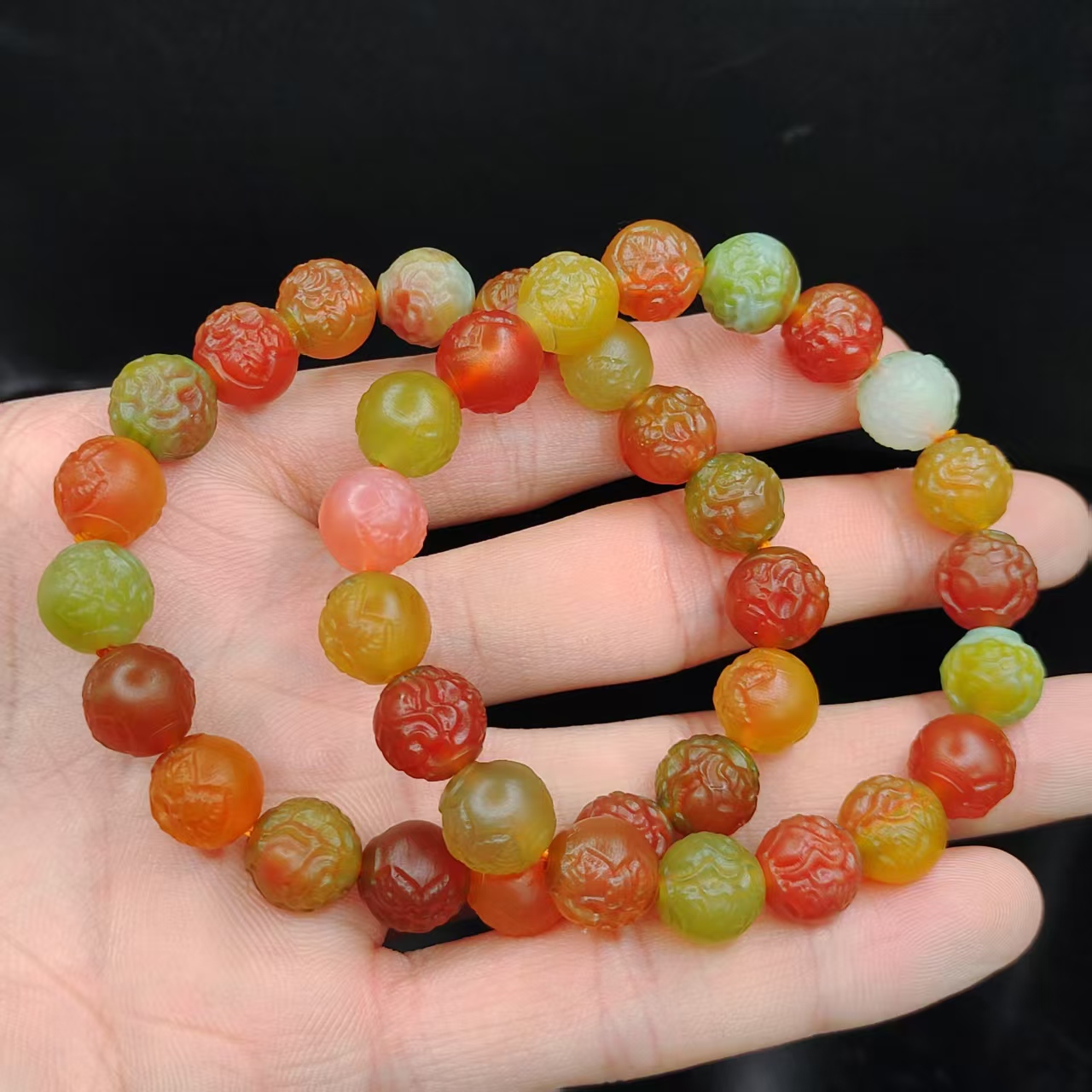 【龙龙严选】盐源回纹珠单圈手串X14【多样性发其一】约9mm