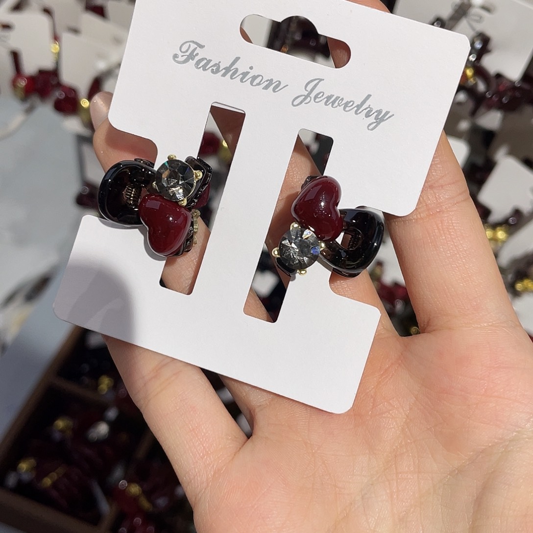 布艺非金属爱心刘海抓