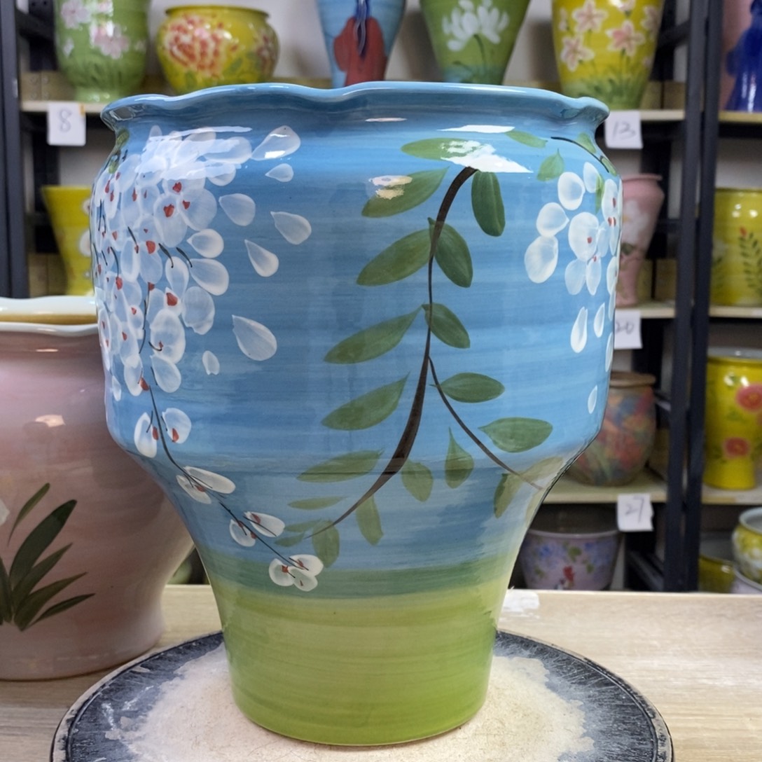景德镇手工手绘陶瓷花盆