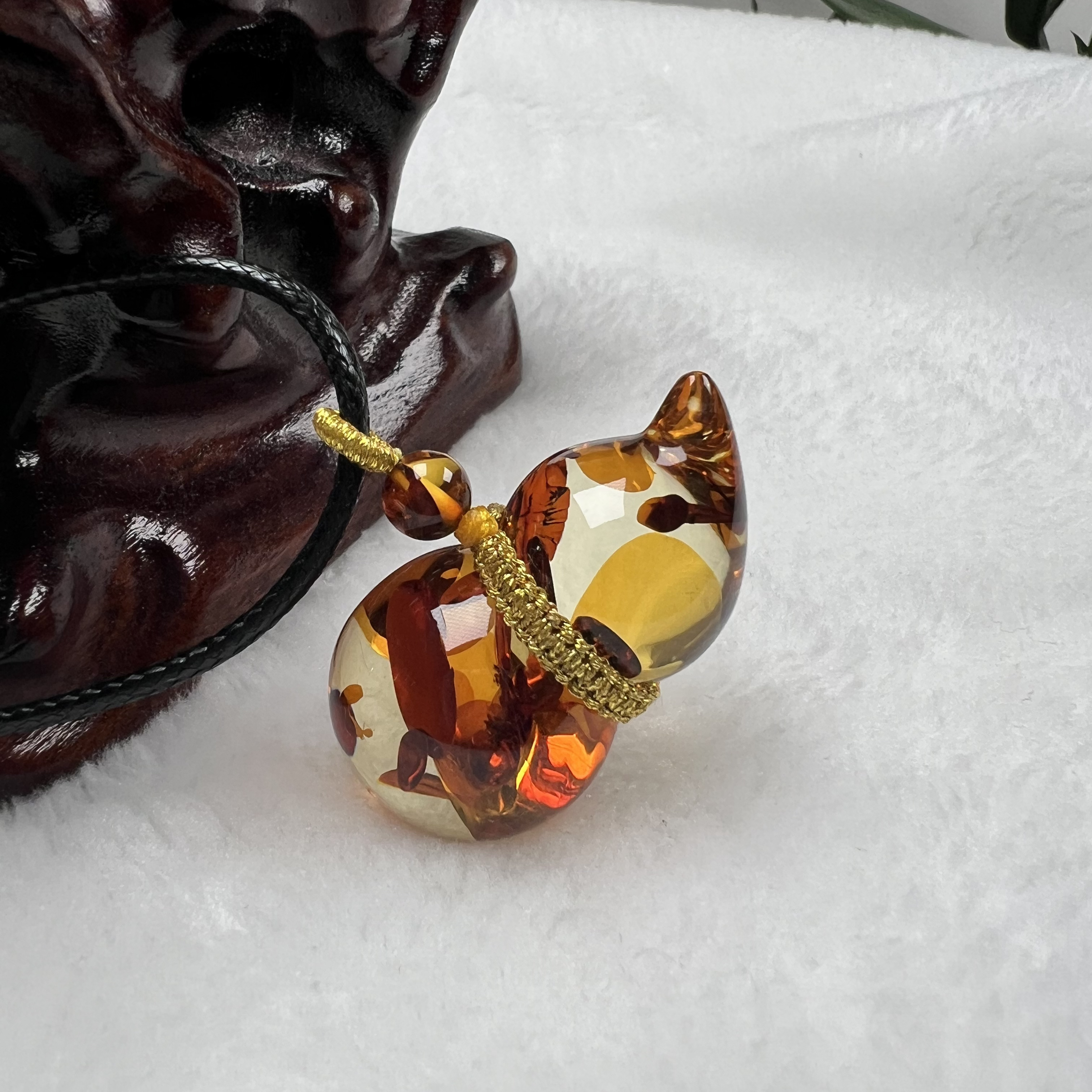 天然琥珀花珀葫芦尺寸:41*22.6mm