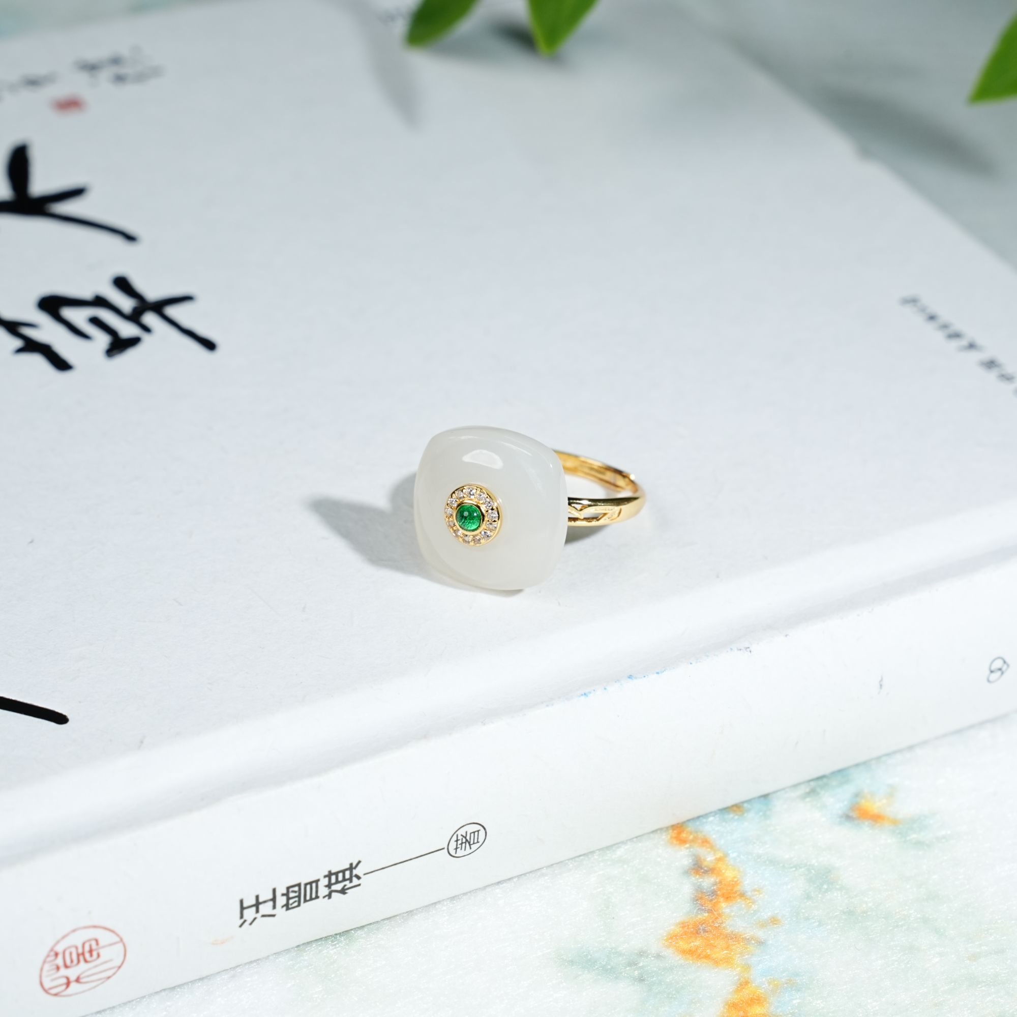 【睿泽&小池专属】s925和田玉白玉戒指 15*6 KL0010350