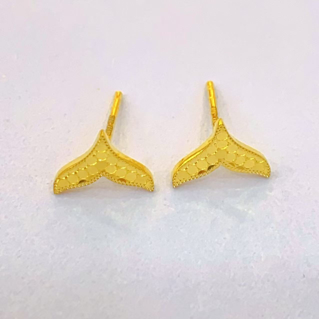 足金999海豚时尚耳饰1.13g