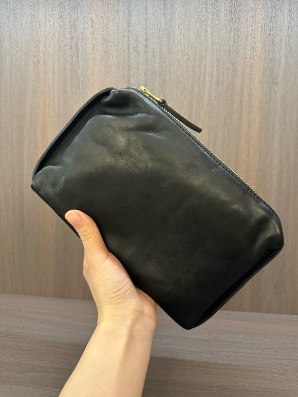 男士头层牛皮水洗皮休闲手拿包长24高15宽4男士收纳包