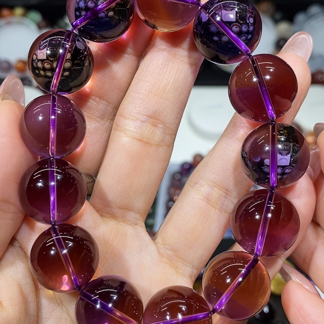 手串未镶嵌水晶紫黄共生17