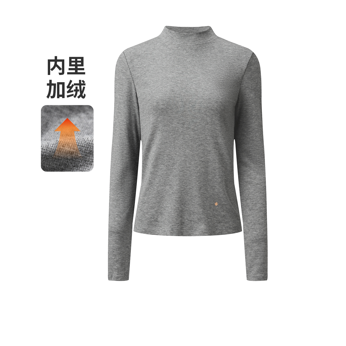 navigare意大利小帆船秋冬女士中高领长袖加绒保暖修身百搭高弹力