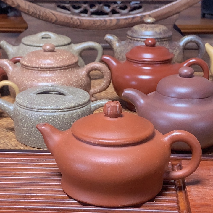 茶壶紫砂红降坡半手