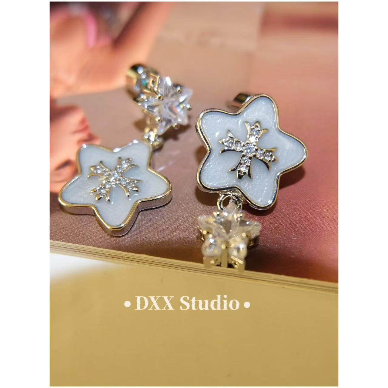 铜合金锆石耳饰 小众设计五角星ins耳饰47679