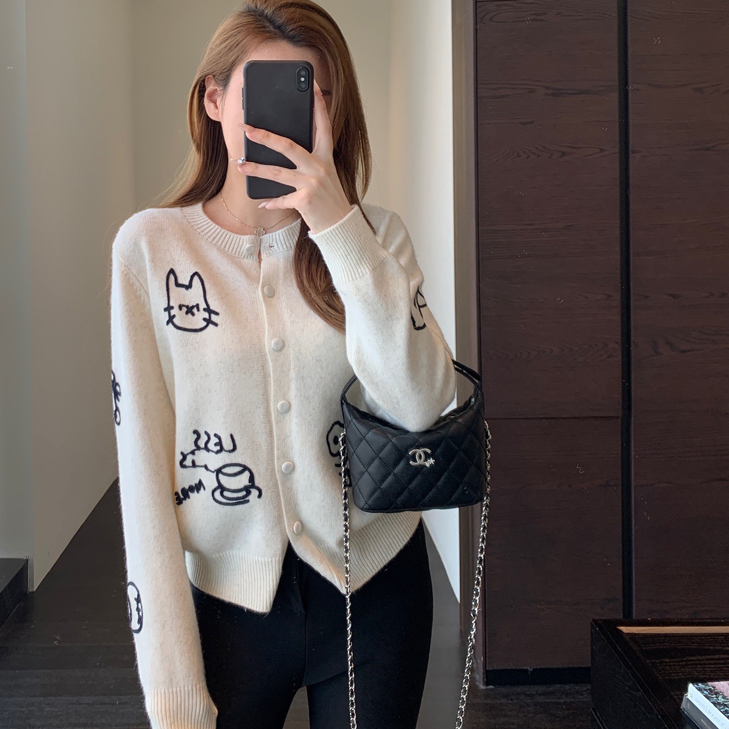 萌宠减龄慵懒范内搭外穿显瘦开衫毛衣短款女外套25新秋冬G122303