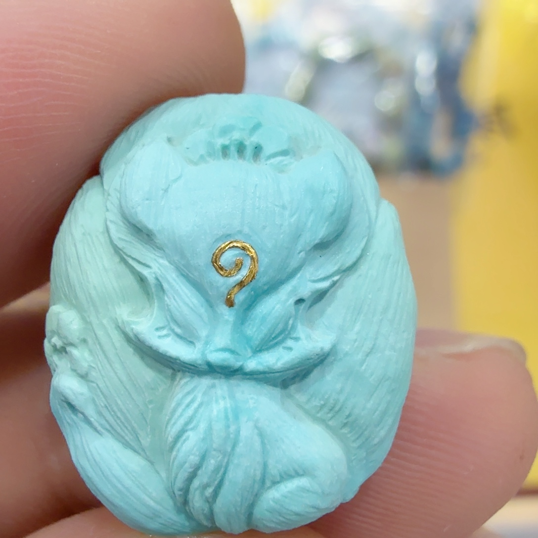 绿松石18K金镶嵌珠宝奇石