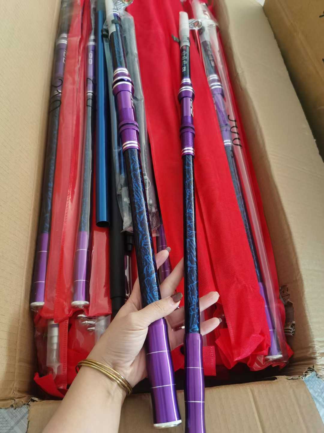 紫霞远投海竿木纹兰金属轮座海竿抛竿远投鱼竿带地插