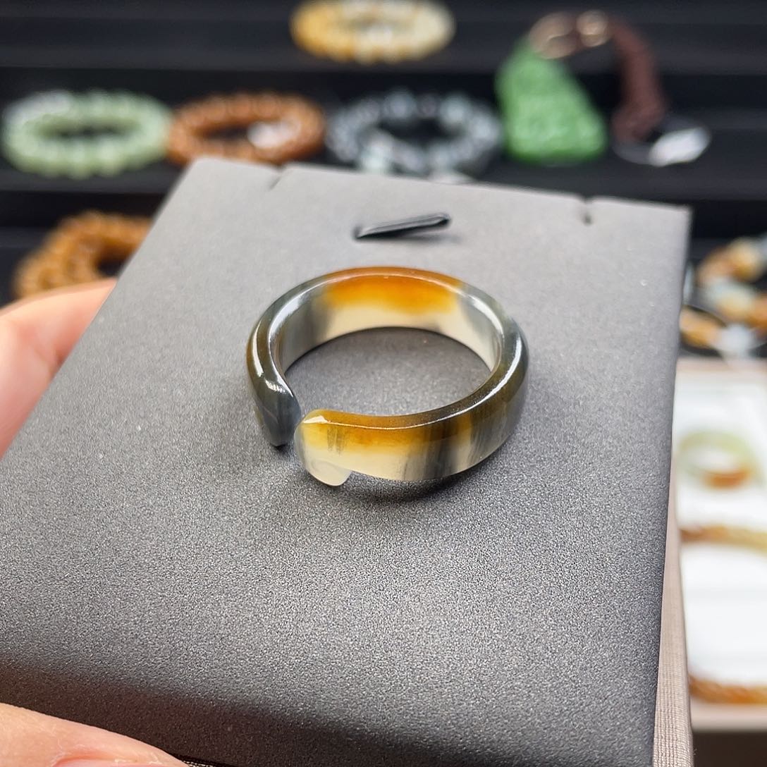 和田玉戒指未镶嵌@*