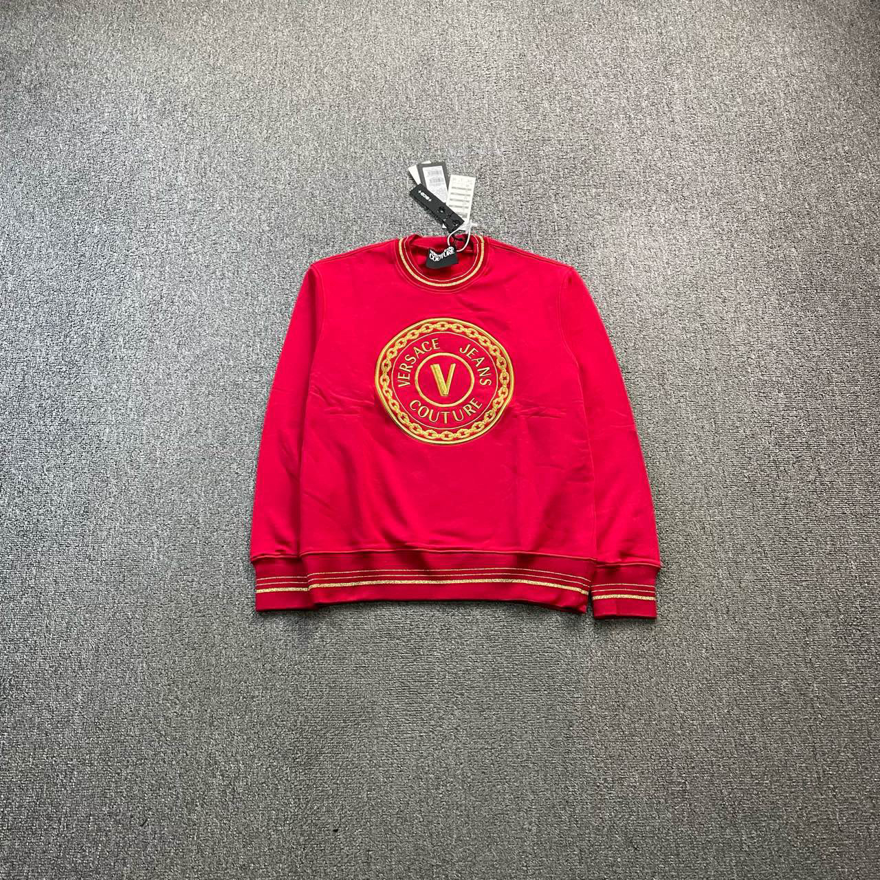 99新 VERSACE/范思哲 （bb）红色logo卫衣XL码/3700/吊牌 bc000818