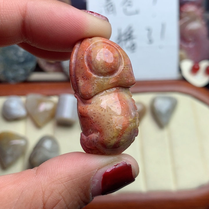 硅化珊瑚（珊瑚玉）颈饰未镶嵌