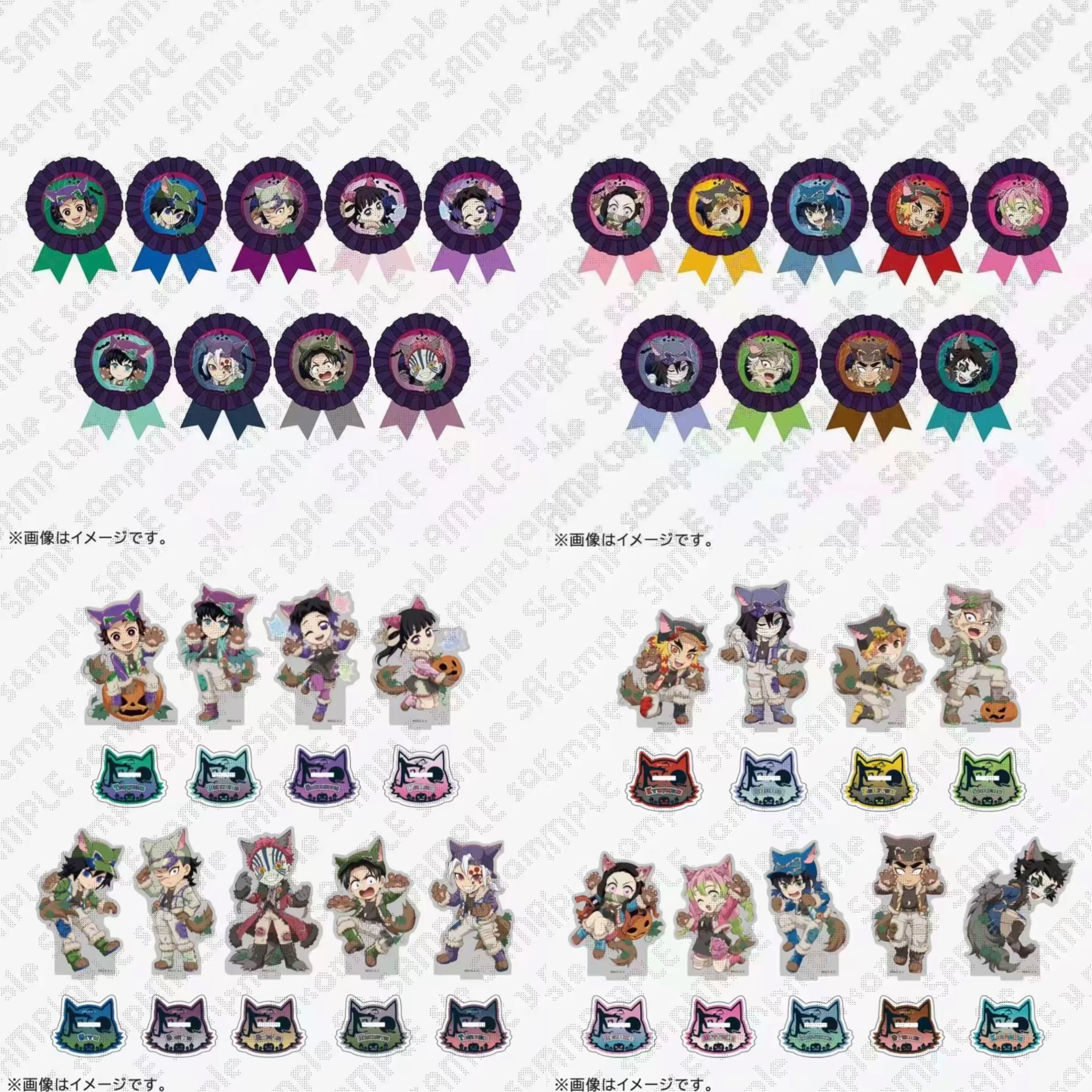 沪谷鬼灭之刃万圣节立牌吧唧A/B 潮玩盲盒