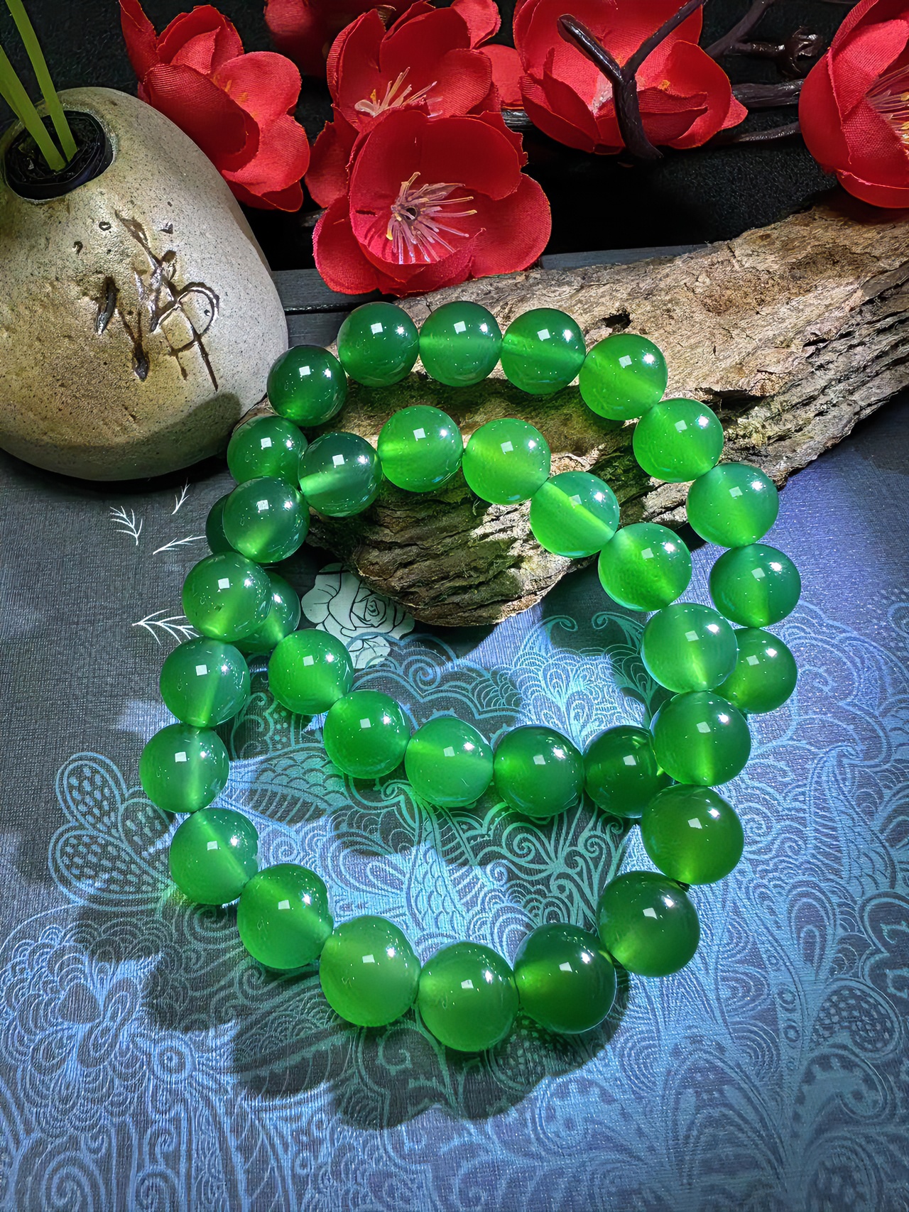 S1492【任会长珠宝】秦紫玉绿玛瑙手串-多样性只发一件